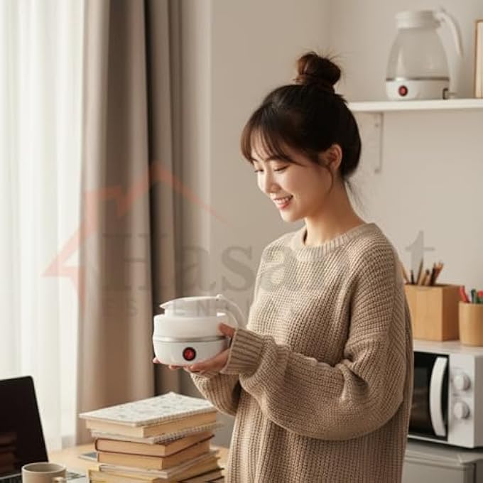 أساسيات حسنات غلاية كهربائية قابلة للطي، غلاية صغيرة للتخييم والسفر - Image 5