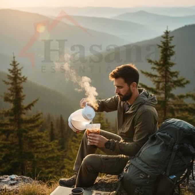 أساسيات حسنات غلاية كهربائية قابلة للطي، غلاية صغيرة للتخييم والسفر - Image 4