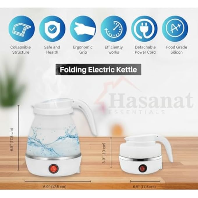 أساسيات حسنات غلاية كهربائية قابلة للطي، غلاية صغيرة للتخييم والسفر - Image 2