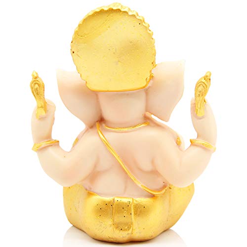 H&W 6''H Blessing A Colored Statue of Lord Ganesha Ganpati Elephant Hindu God, Elephant God Statue, Handmade Sculpture Buddha Figurine Decoration - Image 4