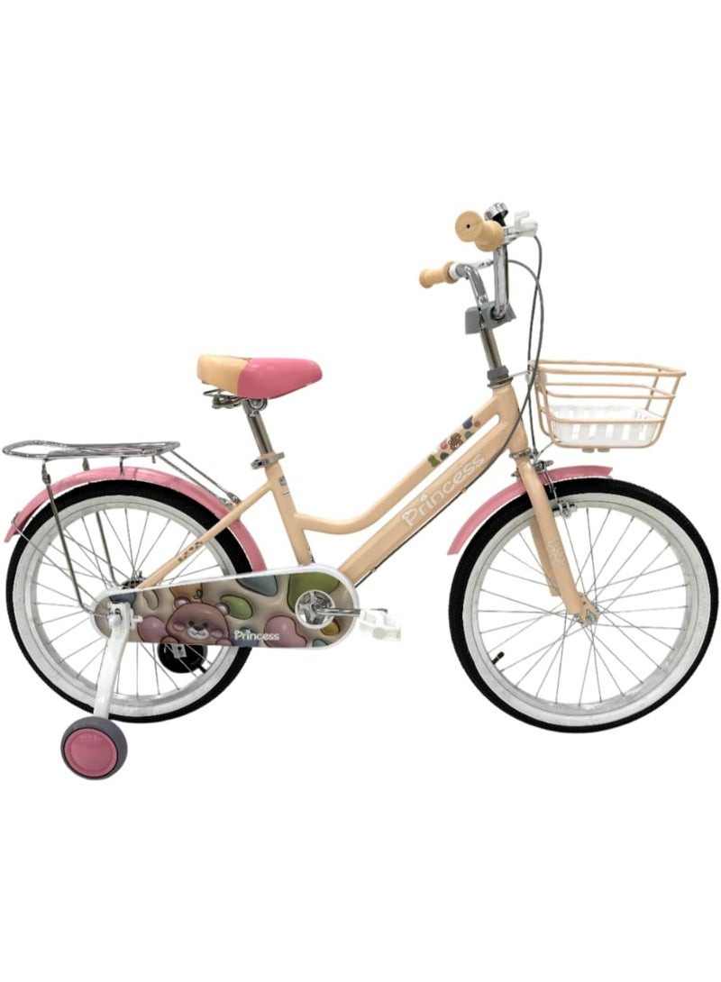 RALLY BICYCLE RALLY Girls Kids Bicycle 20 Inch | Training Wheels | Basket | Chain Cover | Cargo Rack | Age 6–10 Years - Image 1