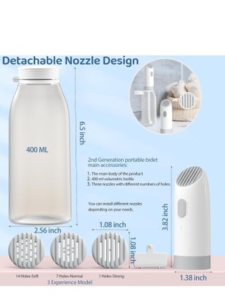 Portable Electric bidet with 4 spray modes - perfect for camping,desert trips, airplanes, trains, holiday - USB Rechargeable - view 3