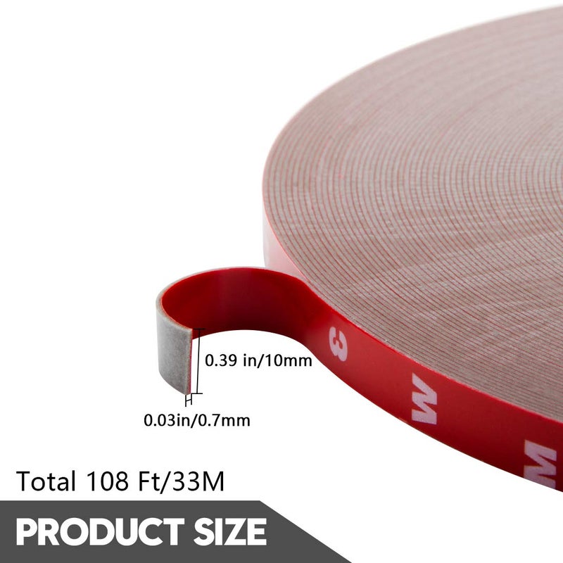 ToLanbbt Double Sided Tape Heavy Duty Waterproof Mounting Adhesive Tape Foam Tape for LED Strip Lights Home Decoration Office Decorations (108Ft x 0.39" x 0.03") - Image 2