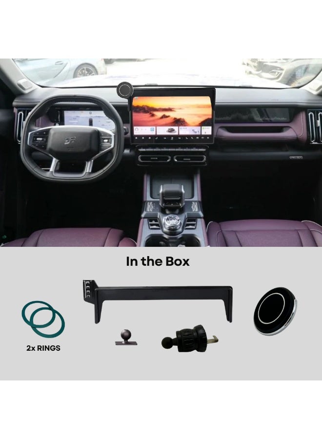 TRX AUTO Strong Magnetic Phone Holder (15.6 inch) screen for Jetour T1 2024-2026 | Strong Magnetic Lock | Multimedia Screen Fixed Bracket | Anti-Shake, A/C Vent Friendly - Image 4