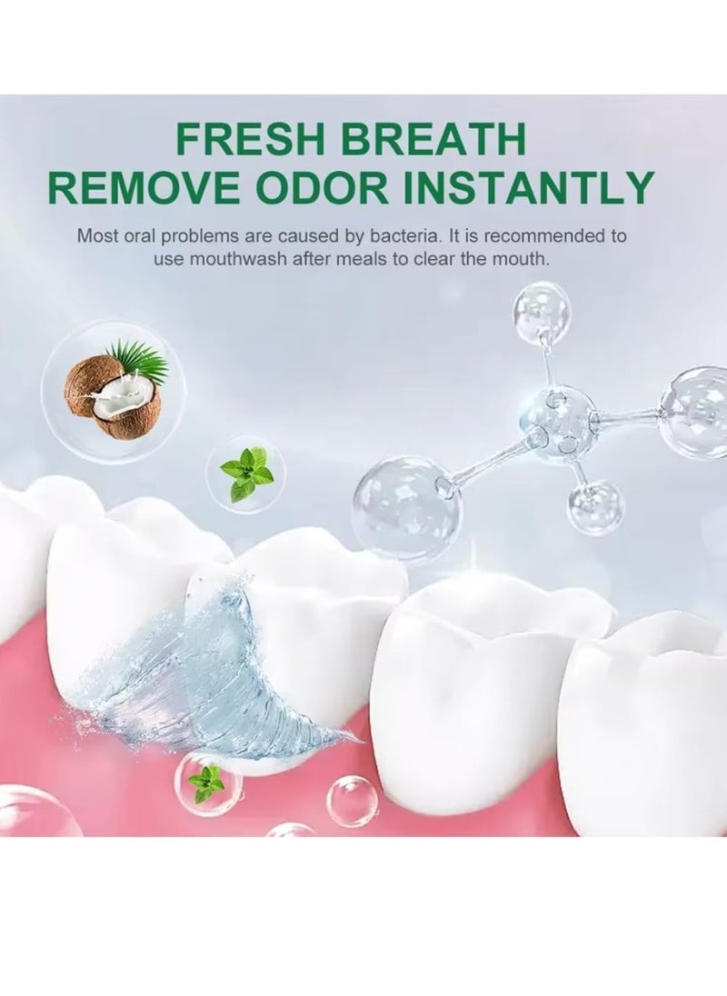 lakerain - 100ml Coconut Oil and Peppermint Oil Pulling Whitening Mouthwash Teeth Whitening Oil Pulling Mouthwash Natural Coconut Oil Pulling for Healthier Teeth and Gum Fresh Breath With 7 Natural Pulling Oil - Image 1