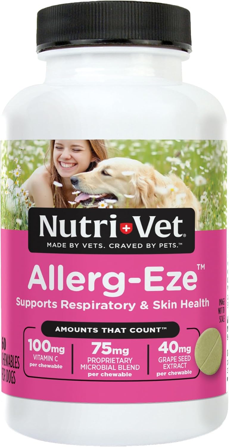 nutri vet Nutri-Vet Allerg-Eze Chewables for Dogs - Allergy Relief with Antioxidants and Omega Fatty Acids - Image 1