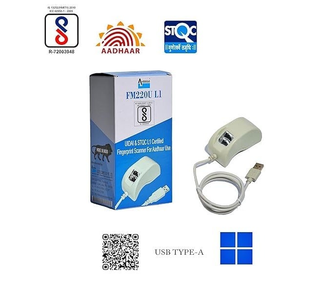 Velentron ماسح ضوئي بصري USB FM220U L1 لجميع مصادقة بصمة الإصبع المعتمدة على أدهار | ماسح بصمة معتمد من UIDAI و STQC L1 للاستخدام مع أدهار | مسجل مع ضمان 1 سنة RD(USB) - Image 3