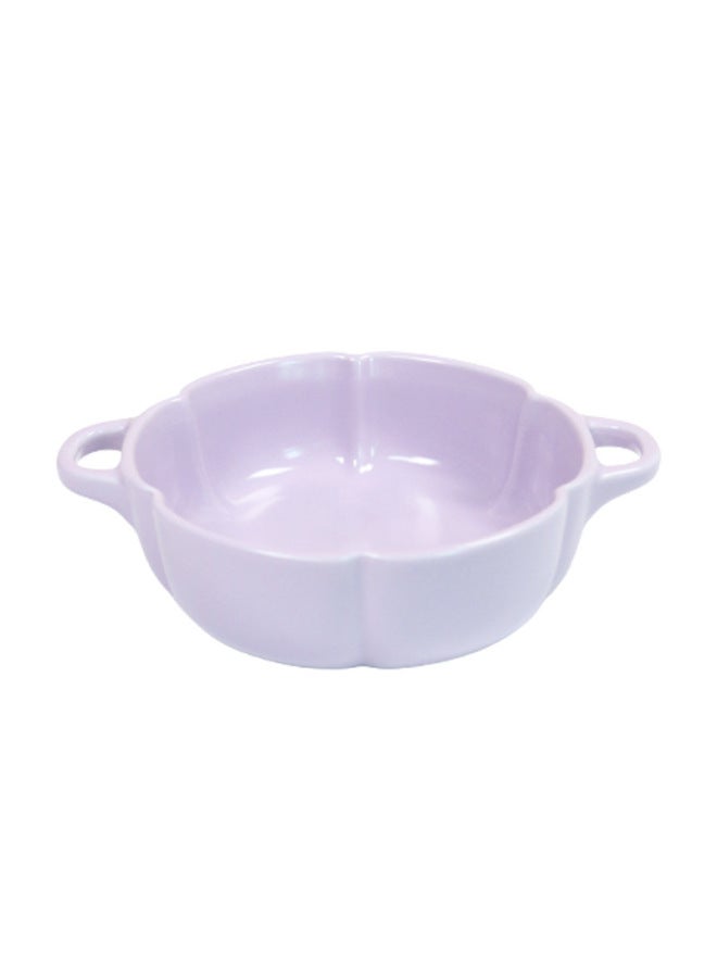 Internet Celebrating Petal Bowl Ceramic Creative Pumpkin Bowl Oven Microwave Oven Special Baked Rice Bowl Household Steamed Egg Bowl-Specifications:7inch Bowl-white-Capacity:401-500ml  - Image 5