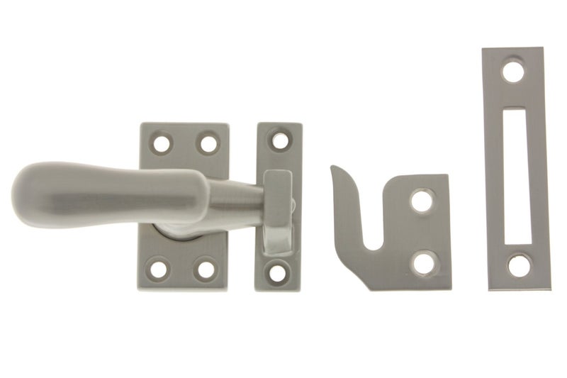 idh by St Simons 21014015 Professional Grade Quality Genuine Solid Brass Casement Fastener Satin Nickel Large