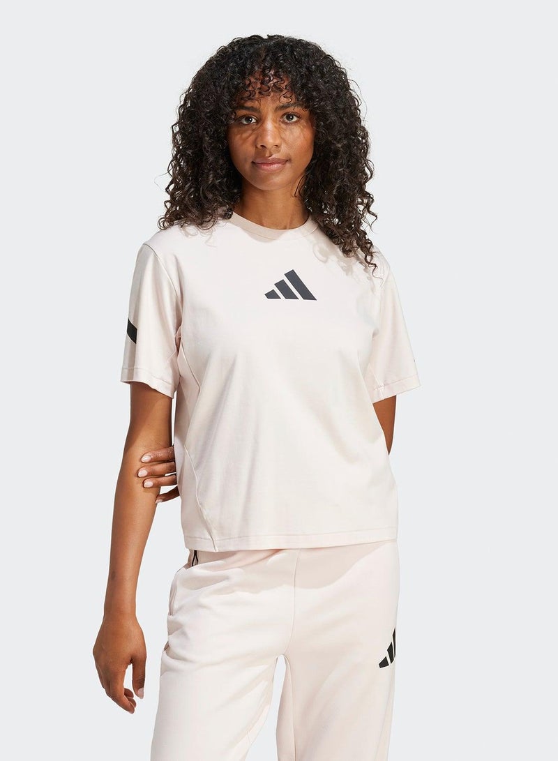 Adidas W Z.N.E. Tee Pink Training T-Shirts For Women Xs - Image 1