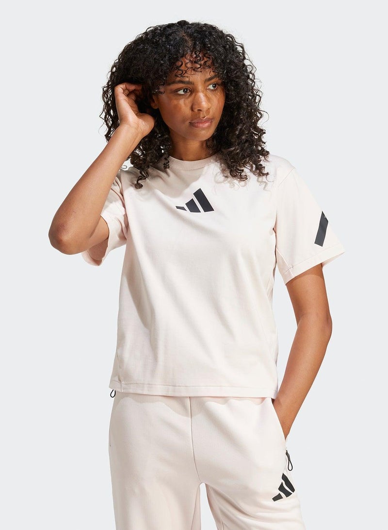 Adidas W Z.N.E. Tee Pink Training T-Shirts For Women Xs - Image 5