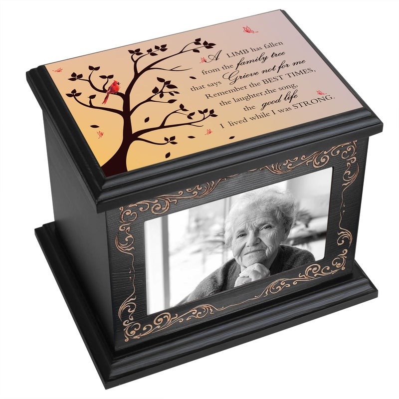 Cremation Urns for Human Ashes Adult Male or Female Funeral Memorial Urns for Ashes with Photo Frame Wooden Urns Box and Casket for Men Women Burial Urn for Adults Up to 200 IBS