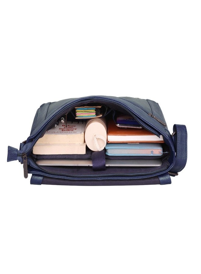 WildHorn Genuine Leather Laptop Messenger Bag for Men | Designed to Fit Laptops up to 14 Inches | Backed by a 1-Year Warranty (BLUE) - Image 3