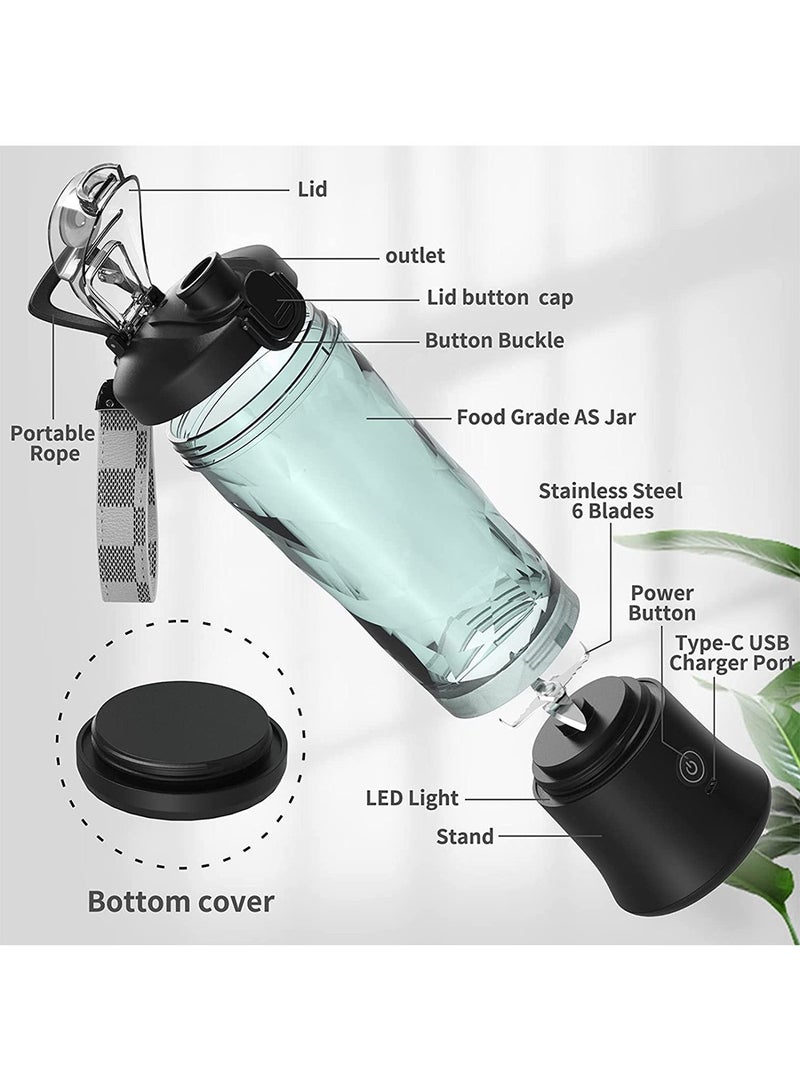 Portable Blender 600ML Electric Juicer Fruit Mixers 4000mAh USB Rechargeable Smoothie Mini Blender Personal Juicer - Image 3