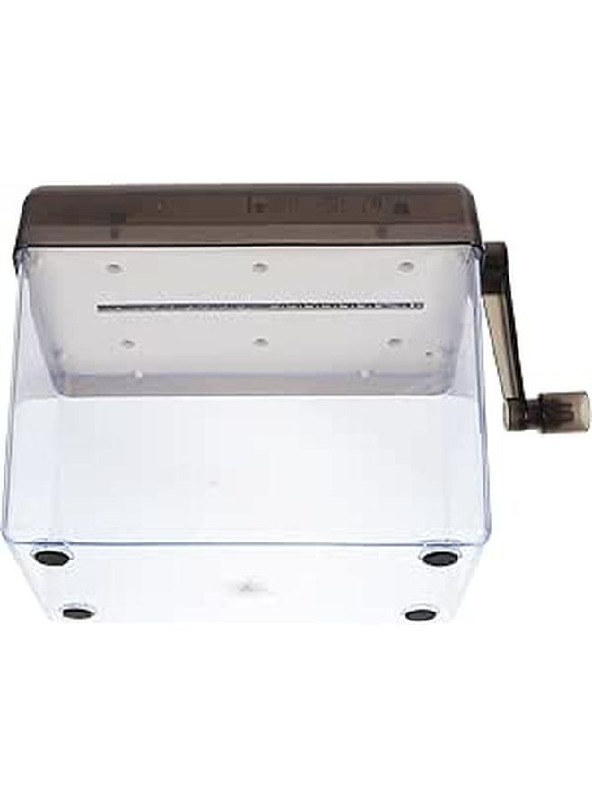 Gray Manual Paper Shredder A6 Compact Handheld Tool for Home Office - Image 1
