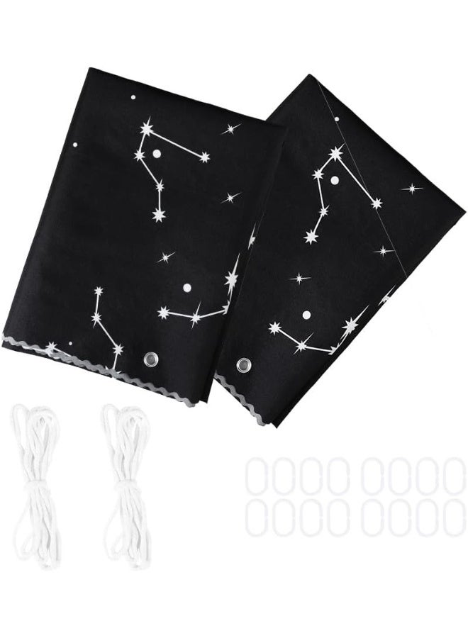 Hayat Comfort 1 pcs Bottom Bunk Bed Curtains Privacy Curtains Breathable Dustproof Single Bed Blackout Curtains Privacy Cloth Panels Underbed Loft Bed Canopy Tent Curtain Shading Drapes for Dorm (Black stars set of 1，2m*1.15m) - Image 4