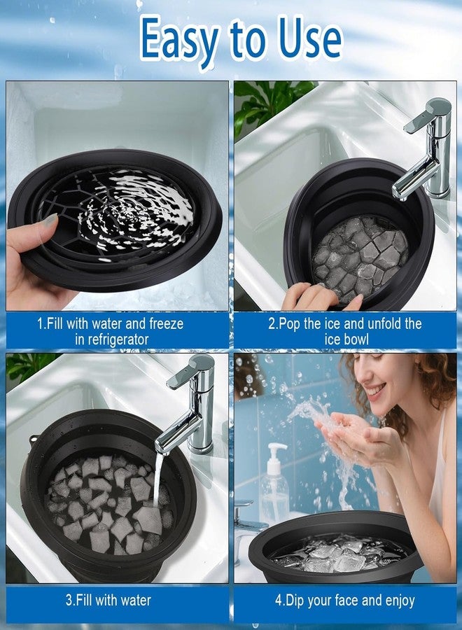 AKX Ice Face Bowl Silicone with Built-In Ice Tray | Collapsible Face Bowl for Ice Dipping | Foldable Facial Ice Bath Bowl for Cold Plunge Therapy | BPA-Free Face Bowl for Ice Bath - Men & Women - Image 5
