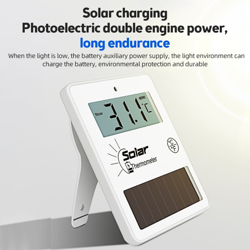 Digital Thermometer Hygrometer: White, High Precision 24/7 Monitoring, Solar-Powered With Battery Backup - User-Friendly Dual-Mount Design For Indoor Baby Rooms, Greenhouses, Refrigerators - Image 4