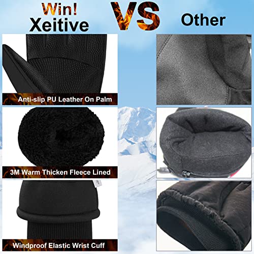 Xeitive Winter Touchscreen Gloves - Cold Weather Windproof Warm Thermal for Running Cycling Outdoor Activities for Men and Women - Image 2
