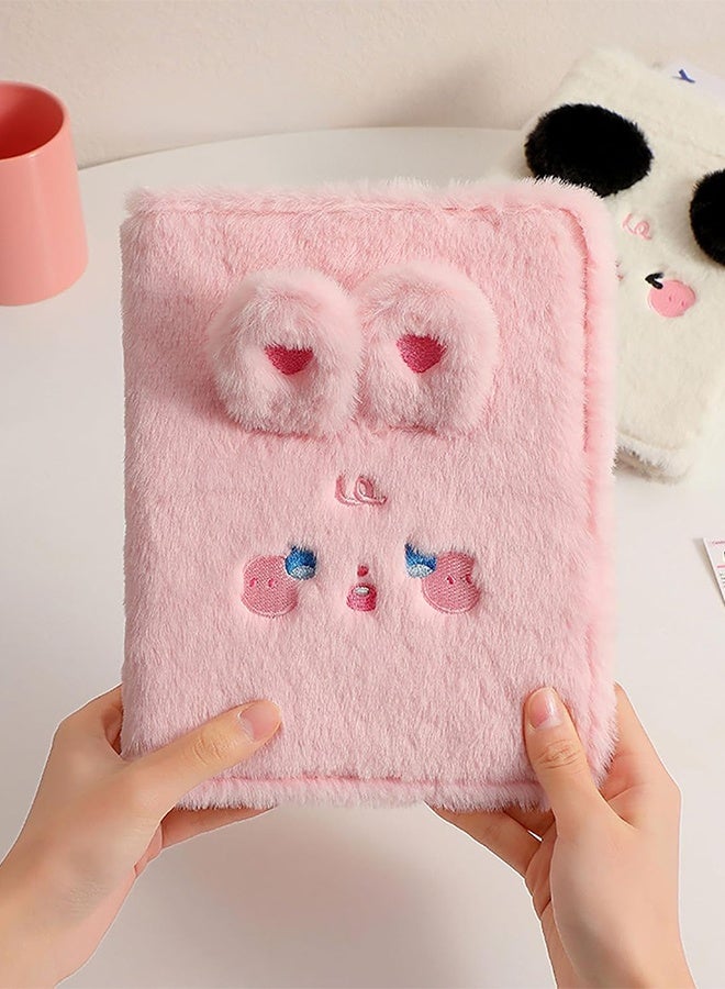 ألبوم صور كرتوني من القطيفة بست حلقات مقاس A5، مع ٢٠ غلافًا داخليًا بطول ٣ بوصات، وغطاء ملف قابل لإعادة التعبئة، بلون وردي فاتح. - Image 2