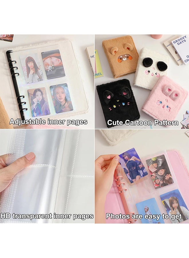 ألبوم صور كرتوني من القطيفة بست حلقات مقاس A5، مع ٢٠ غلافًا داخليًا بطول ٣ بوصات، وغطاء ملف قابل لإعادة التعبئة، بلون وردي فاتح. - Image 5