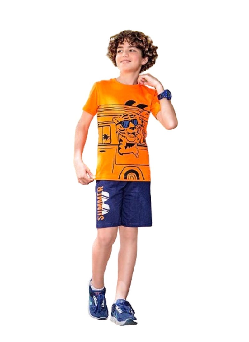Generic - Boys summer cotton 3-piece set (T-shirt - tank top - shorts) For clubs, training, and quick outings - Image 1