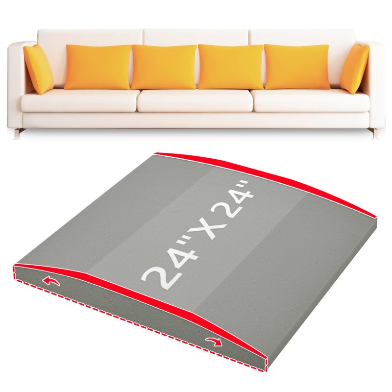 HAVARGO Couch Cushion Support High Density Foam 24X24X24 Inches Sofa Couch Supports for Sagging Cushions Light Grey 1Pc with Anti Slip Mesh Fabric - Image 2