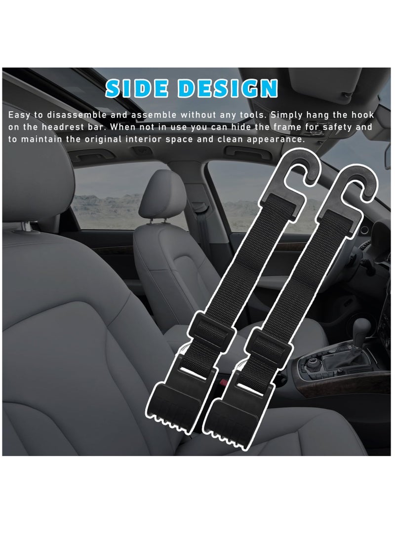 Excefore 2 PCS Car Seat Headrest Hooks, Adjustable Hanging Storage Organizer for Auto Back Seat, Universal Vehicle Interior Purse Bags Hanger Accessories for Umbrella Handbag Coat  - Image 5