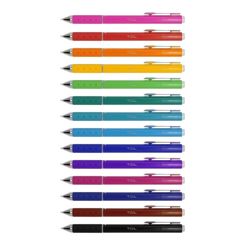 TULÂ® GL Series Retractable Gel Pens, Medium Point, 0.7 mm, Assorted Barrel Colors, Assorted Candy Ink Colors, Pack of 14 Pens - Image 2