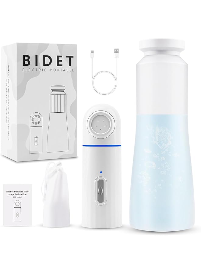 The Bros Portable Travel Bidet Electric Rechargeable Travel Shattaf, With 350ml Reservoir, High Pressure USB-Type C Mini Electric Rechargeable Handheld Travel Bidet for Women and Men, Personal Hygiene Cleaning - Image 1