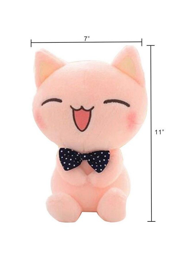 null - Cat Plush Cute Plushies, Pink Cat Plushie, Cat Stuffed Animals, Kawaii Plush Toys For Kids 11 Inch - Image 1