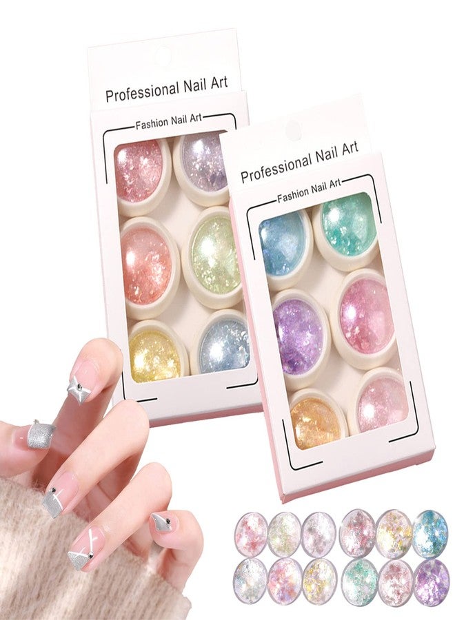 RoseFlower 12 Colors Mix Colors Glitter Nail Sequins Powder - Metallic Mirror Effect Iridescent Nail Glitter Kit for Gel Polish Nail Art Decoration - 191 - Image 5