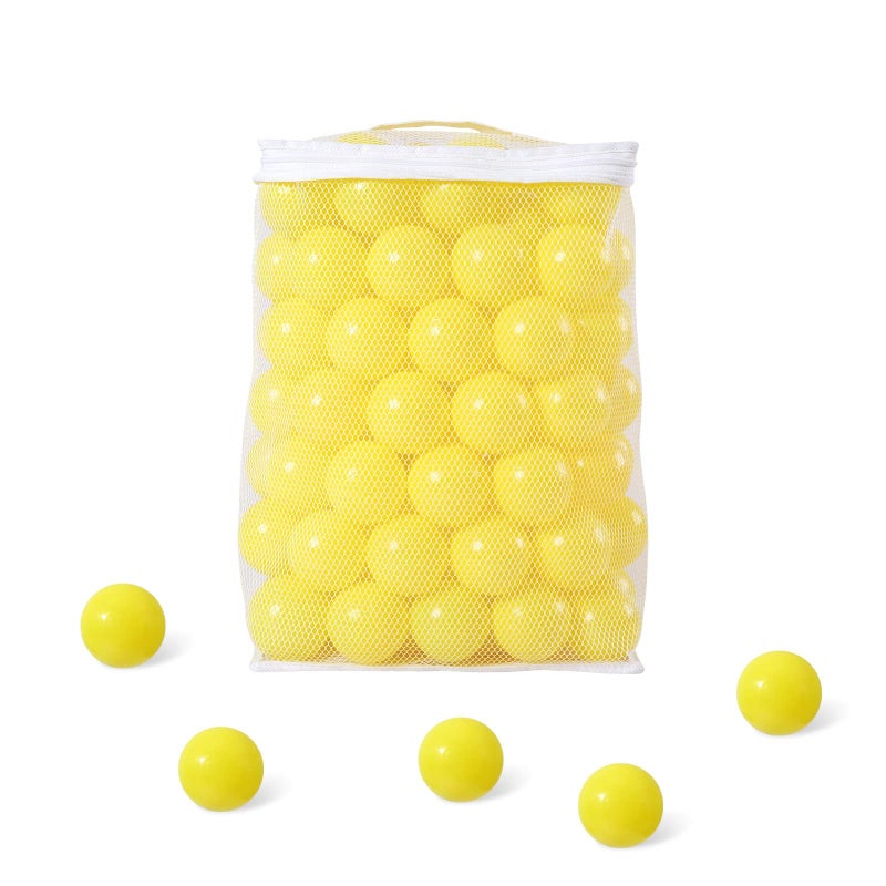 GUESVOT Ball Pit Balls for Kids Plastic Refill 22 Inch Balls 100 Pack Bright Colors Phthalate and BPA Free Includes a Reusable Storage Bag with Zipper Christmas Decoration Xmas GiftYellow - Image 2