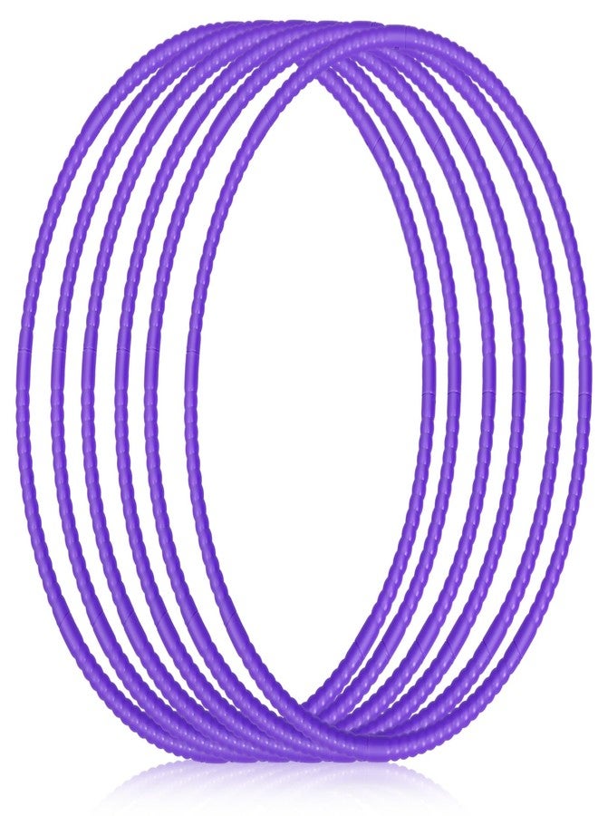 Poen 10 Pcs Exercise Hoop for Kids Detachable Adjustable Plastic Toy Colored Hoop Circles Playground Toys for Teens Games Gymnastics Dog Agility Equipment Party Decor, 28 Inch(Purple) - Image 1