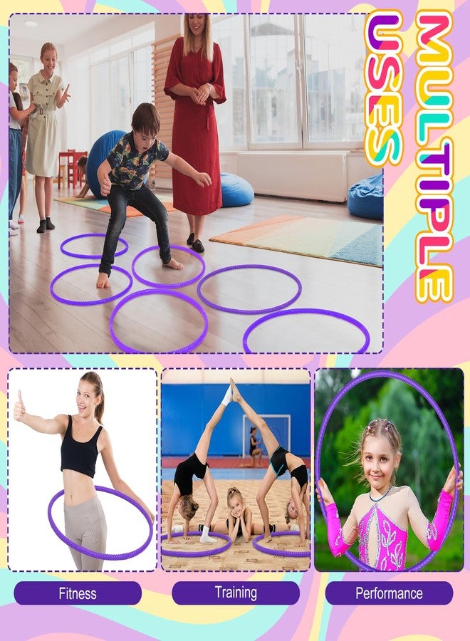 Poen 10 Pcs Exercise Hoop for Kids Detachable Adjustable Plastic Toy Colored Hoop Circles Playground Toys for Teens Games Gymnastics Dog Agility Equipment Party Decor, 28 Inch(Purple) - Image 5