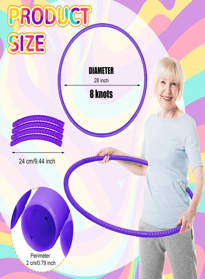 Poen 10 Pcs Exercise Hoop for Kids Detachable Adjustable Plastic Toy Colored Hoop Circles Playground Toys for Teens Games Gymnastics Dog Agility Equipment Party Decor, 28 Inch(Purple) - Image 2