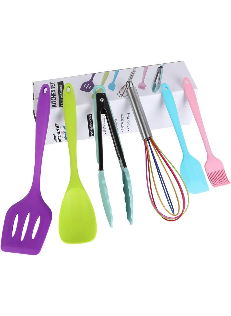 100Division - Baking and Cooking Silicone Utensils Set | Safe and Healthy Food Grade Material | Heat Resistant | Seamless with Reinforced Core | Non-Stick Surface | Easy to Clean (6 Pieces Set) - Image 1