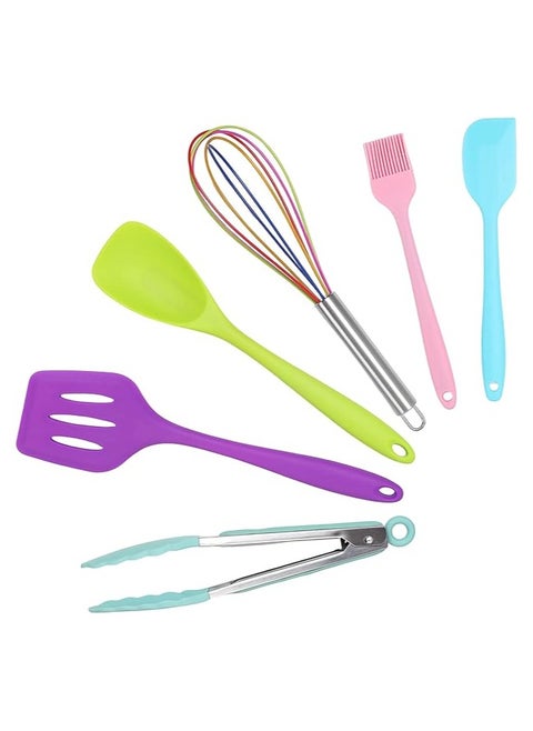 Baking and Cooking Silicone Utensils Set | Safe and Healthy Food Grade Material | Heat Resistant | Seamless with Reinforced Core | Non-Stick Surface | Easy to Clean (6 Pieces Set)