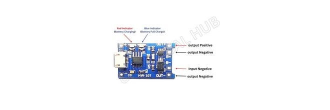 UNIVERSAL HUB وحدة شحن ميكرو USB TP4056/TPA4056/TP 4056 مع مؤشر البطارية المدمج وحماية البطارية 10 قطع - Image 2
