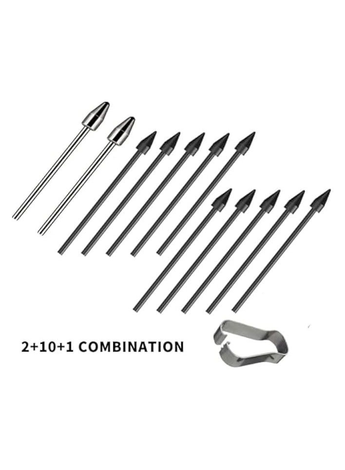 PROMASS Metal Nibs/Tips Replacement for Galaxy Tab S9/S9FE+/S9 Ultra/S8/S8+/S8 Ultra/S7/S7 FE/S6/S6 Lite/S22/S23/S24 Ultra S Pen，Plastic + Titanium Nibs/Tips+Clip (2+10 pcs Set)  - Image 2