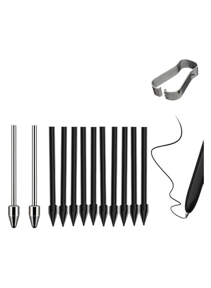 PROMASS Metal Nibs/Tips Replacement for Galaxy Tab S9/S9FE+/S9 Ultra/S8/S8+/S8 Ultra/S7/S7 FE/S6/S6 Lite/S22/S23/S24 Ultra S Pen，Plastic + Titanium Nibs/Tips+Clip (2+10 pcs Set)  - Image 1
