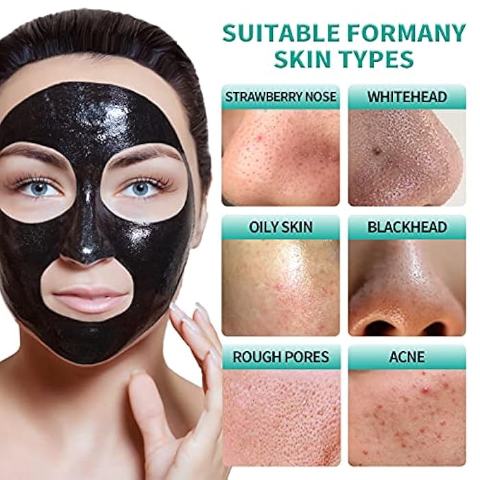 YAFUSIPE Peel Off Face Mask Blackhead Whiteheads Remover Masks Activated Charcoal Black Mask Purifying Peeling Facial Mask for Nose Pores Removal Cleansing Acne with Brush and Pimple Extractor Tools - Image 3