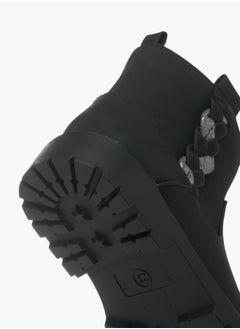 JUNIORS Girls Braid Detail Boots With Zip Closure And Pull Tabs  - Image 5