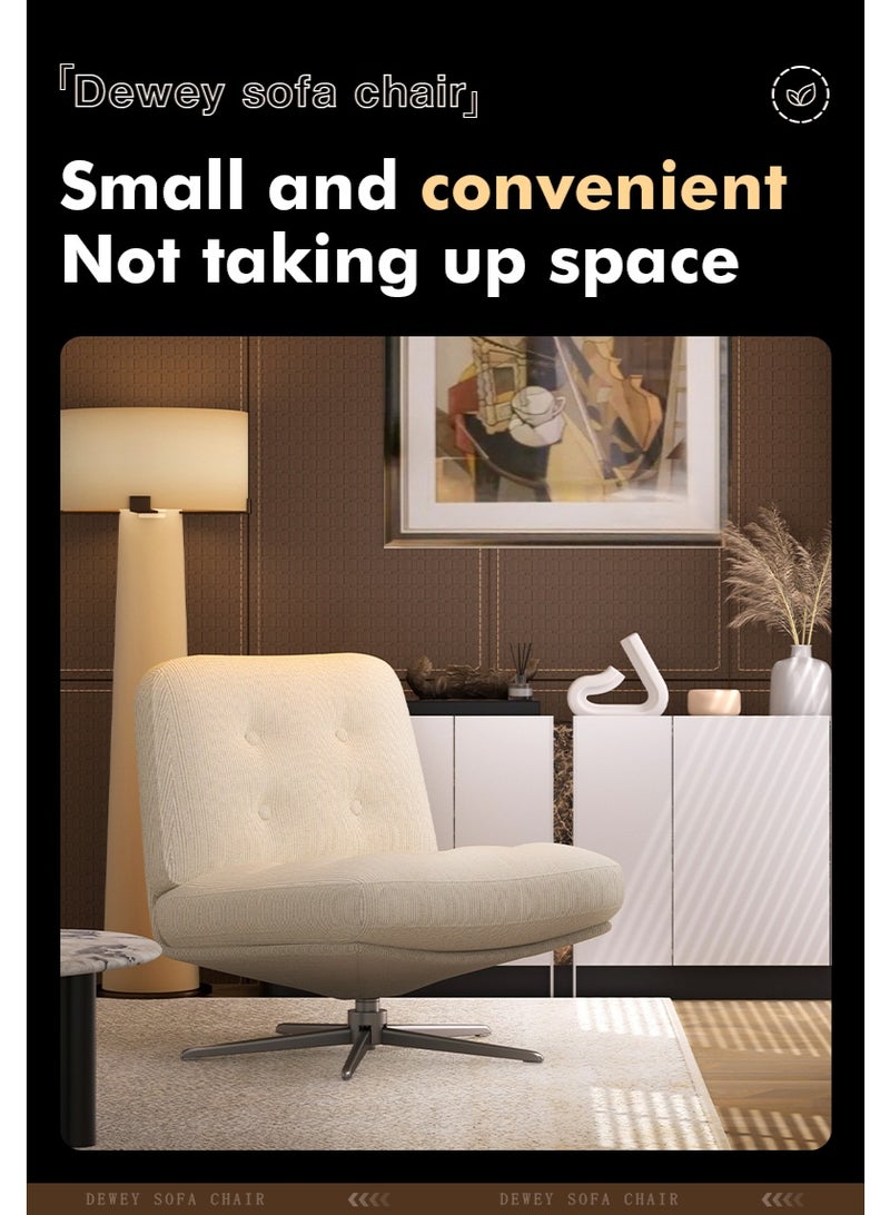 Modern Swivel Accent Chair, Ergonomic Linen Fabric Armchair with Steel Base for Living Room Bedroom - Image 4