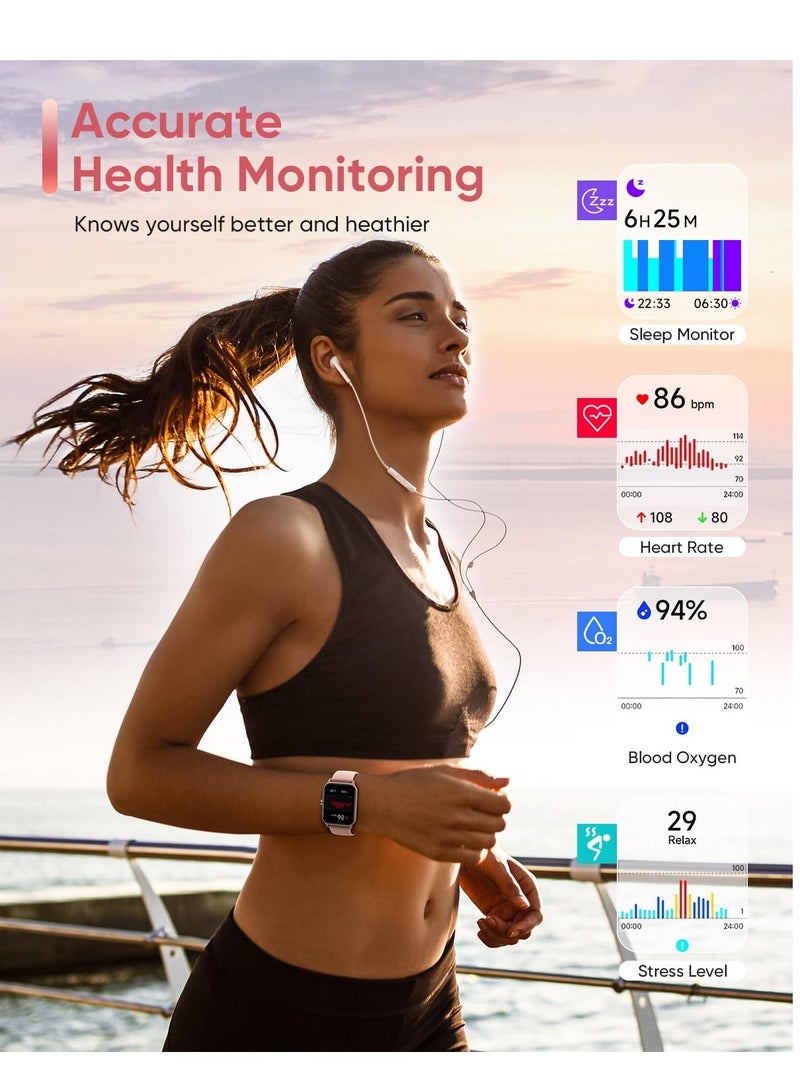 FIT Smart Watch for Women Android & iPhone, Alexa Built-in [1.8" HD Screen] IP68 Waterproof Fitness Watch with Bluetooth Call (Answer/Make), Heart Rate/Sleep/SpO2 Monitor, 105 Sports Trackers - Image 3