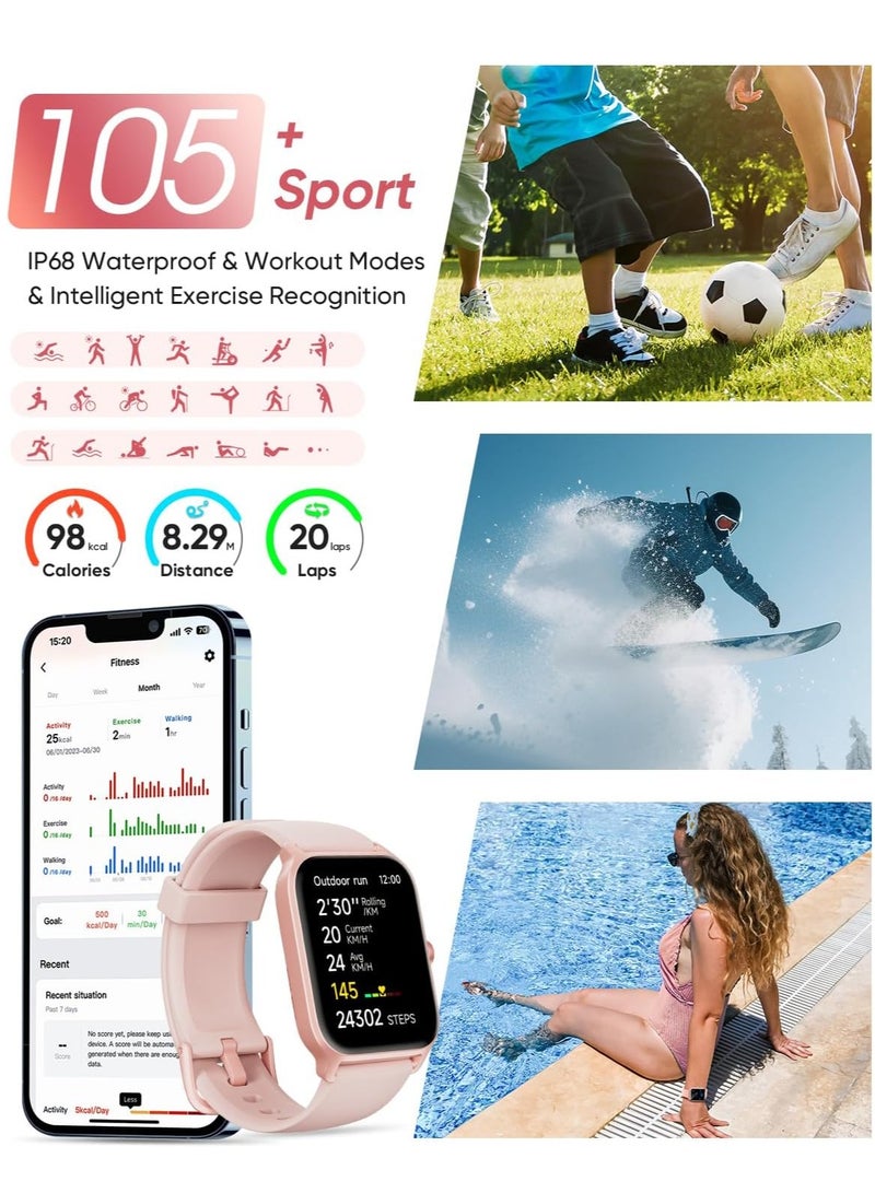 FIT Smart Watch for Women Android & iPhone, Alexa Built-in [1.8" HD Screen] IP68 Waterproof Fitness Watch with Bluetooth Call (Answer/Make), Heart Rate/Sleep/SpO2 Monitor, 105 Sports Trackers - Image 4