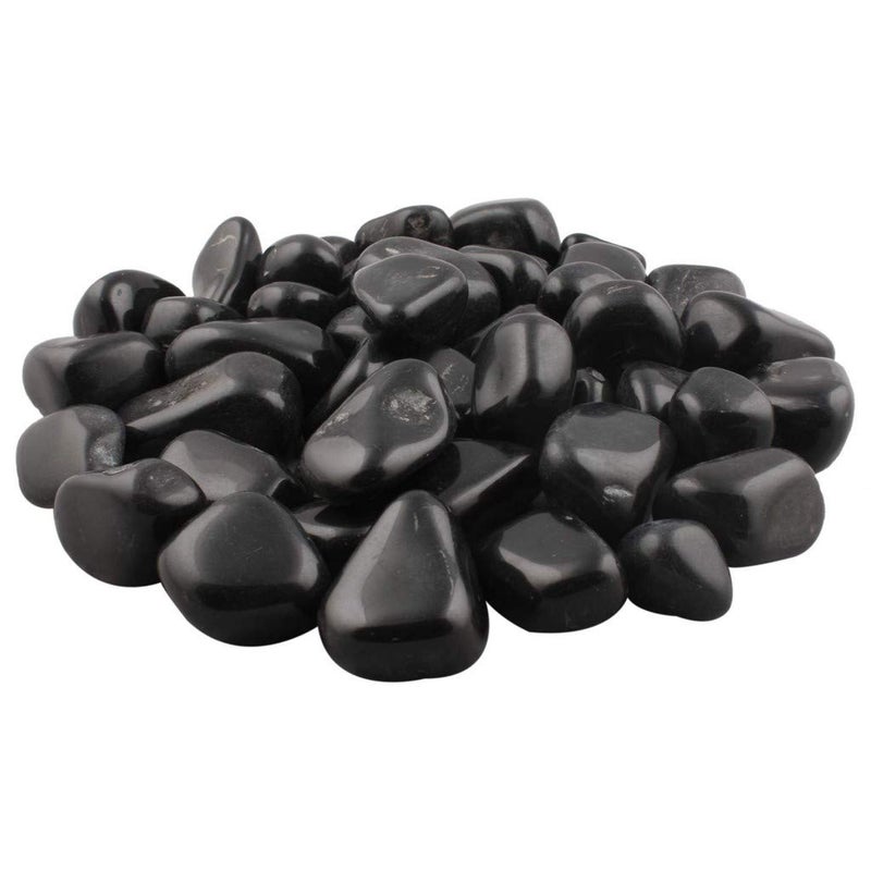 Creative Farmer 5Kg Black Polished Stone Pebbles Color Natural Stones Glossy Home Decorative GardenTableAquarium Vase Fillers 5Kg Y - Image 1