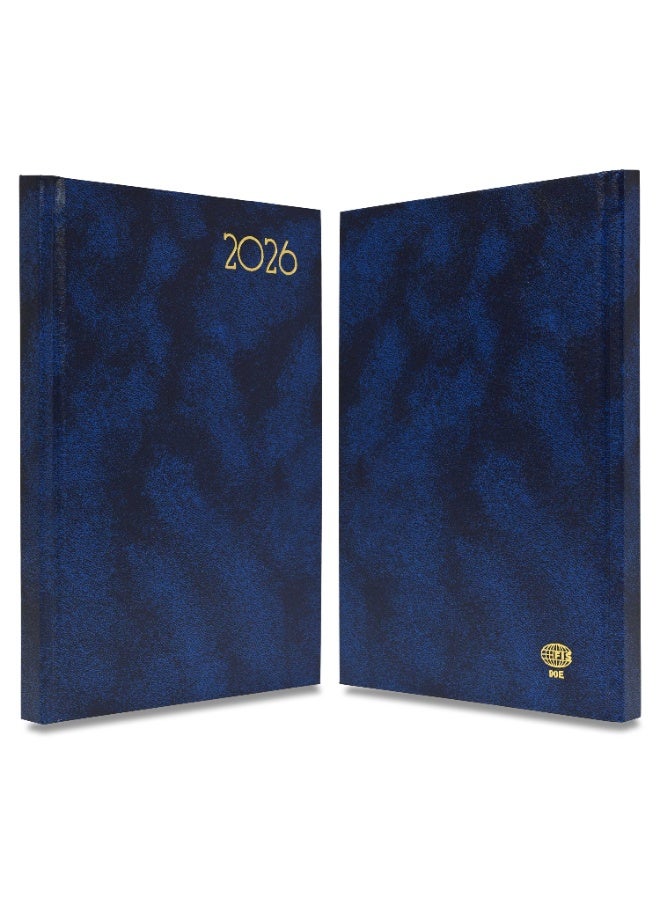 FIS 2026 Diary, A5 Size Diary(148x210mm), Hard Cover Vinyl Materials, Saturday & Sunday Combined, English, 60gsm White Paper, Blue-FSDI90E26BL - Image 3