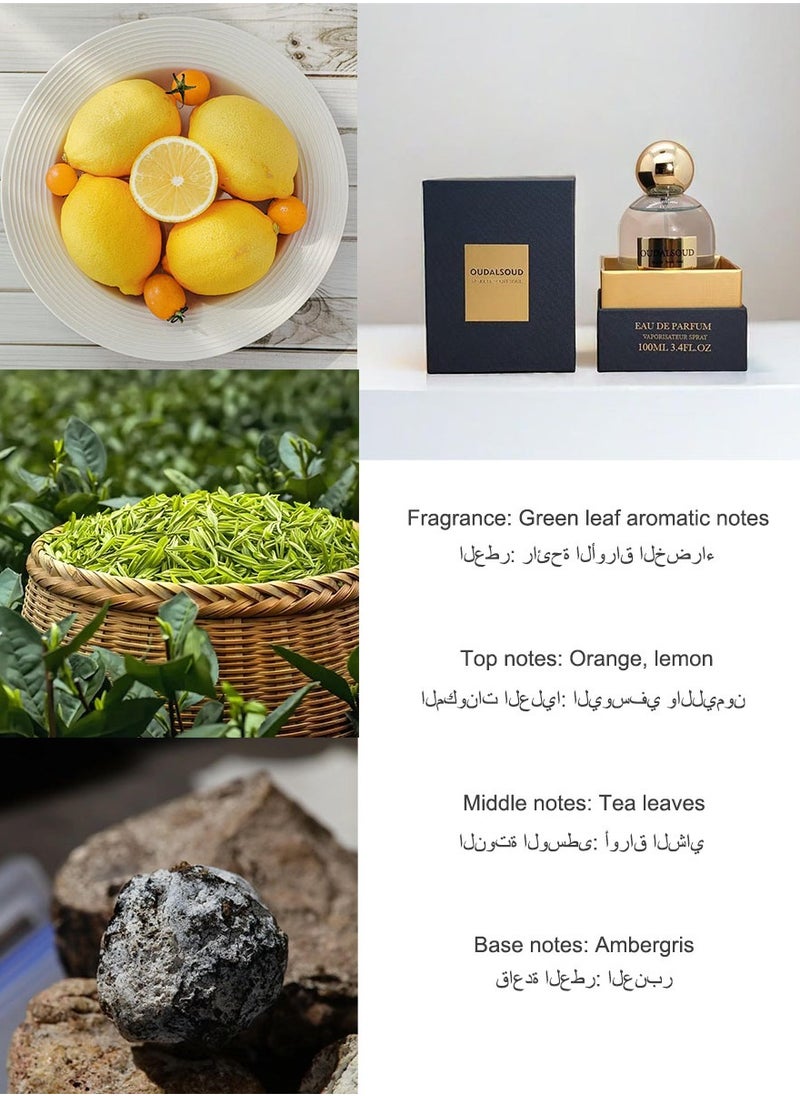 OUDALSOUD - Green Leaf Aromatic/Refreshing Green Tea Perfume/100ML - Image 1