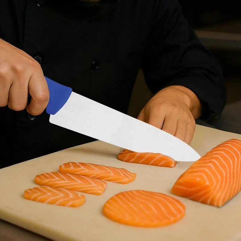 ترامونتينا Professional 8" Meat Knife with Stainless Steel Blade and Blue Polypropylene Handle